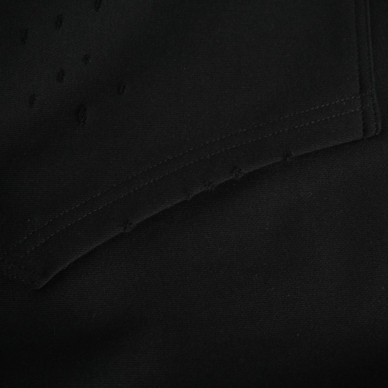 Black Embellished Hoodie with Chest Print view