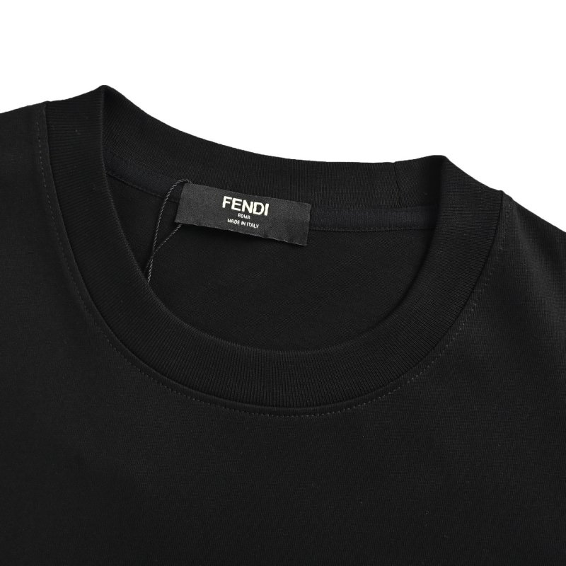 Black Short Sleeve Tee with Gold Crest Embroidery view