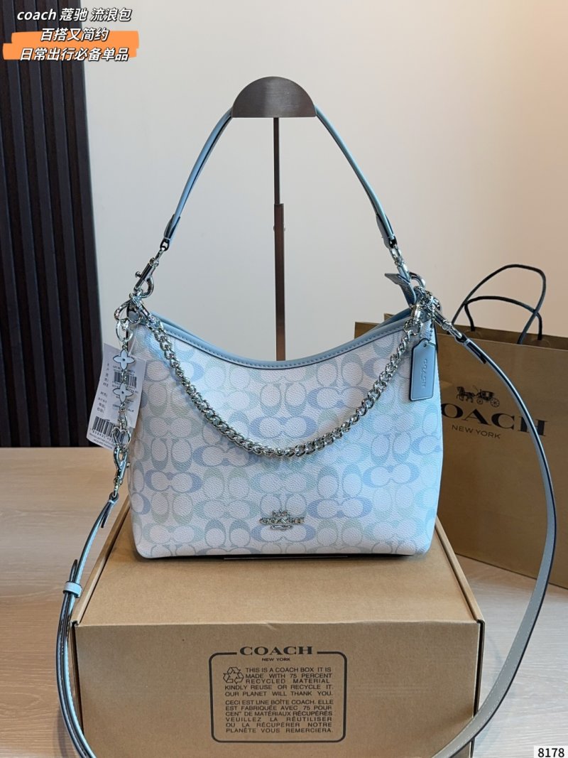 Coach Laurel Hobo Bag in Light Blue Signature Canvas