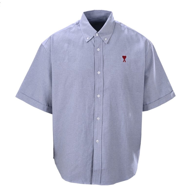 Ami Light Blue Short-Sleeve Button-Up Shirt view