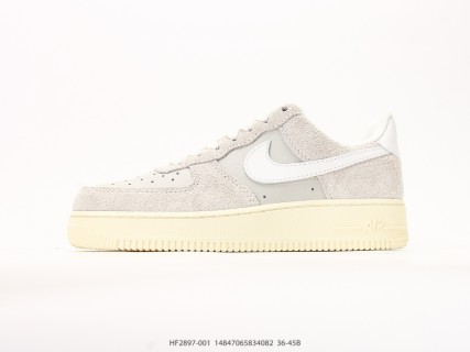 Nike Air Force 1 Low Cream White Suede Thick Sole Casual Sneaker