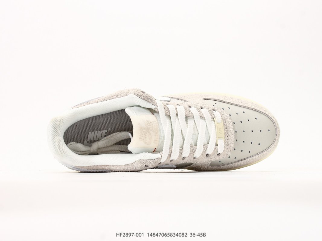 Nike Air Force 1 Low Cream White Suede Thick Sole Casual Sneaker view