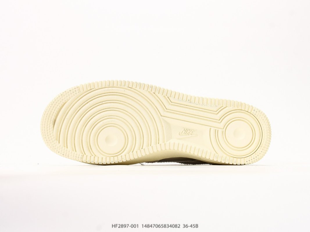 Nike Air Force 1 Low Cream White Suede Thick Sole Casual Sneaker view