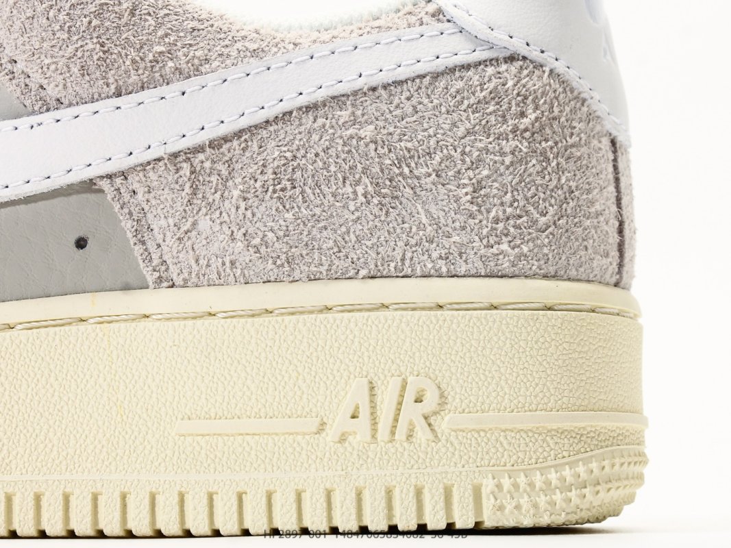 Nike Air Force 1 Low Cream White Suede Thick Sole Casual Sneaker view