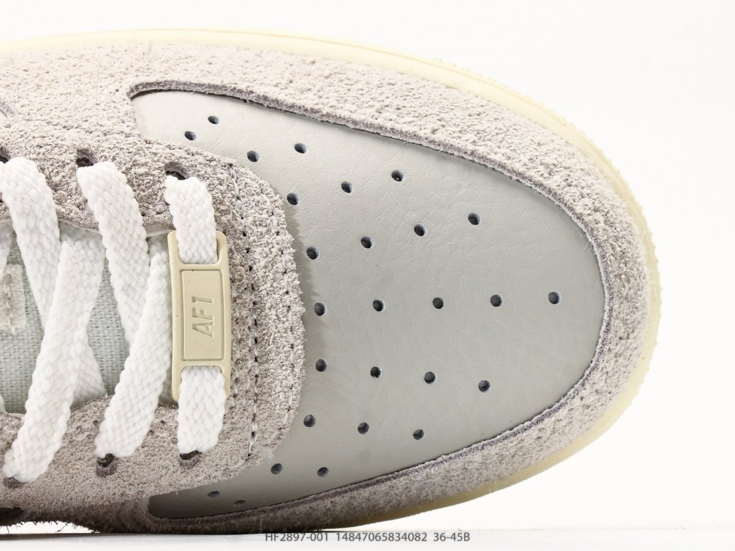 Nike Air Force 1 Low Cream White Suede Thick Sole Casual Sneaker view