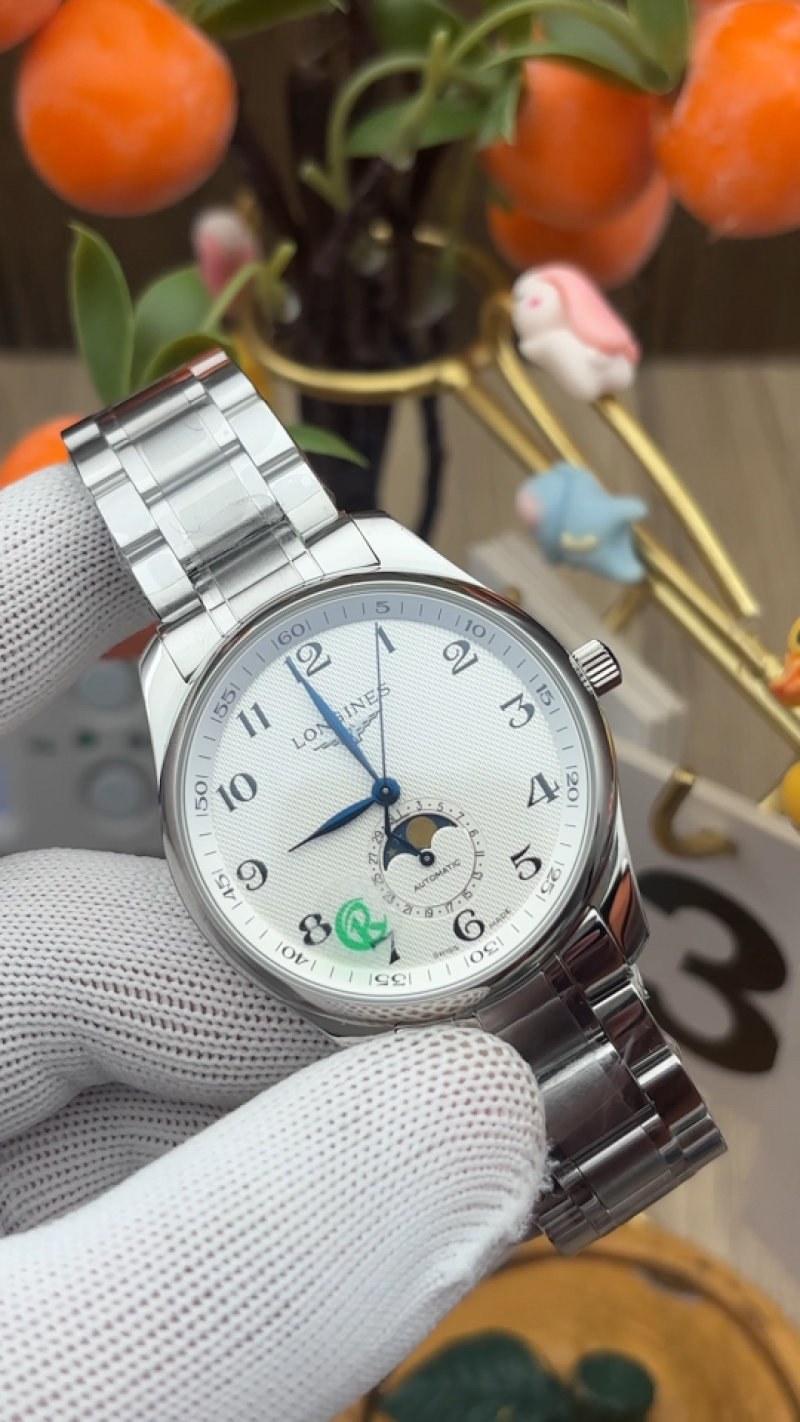 Longines Master Collection 42MM Moonphase Silver Dial Watch Rep