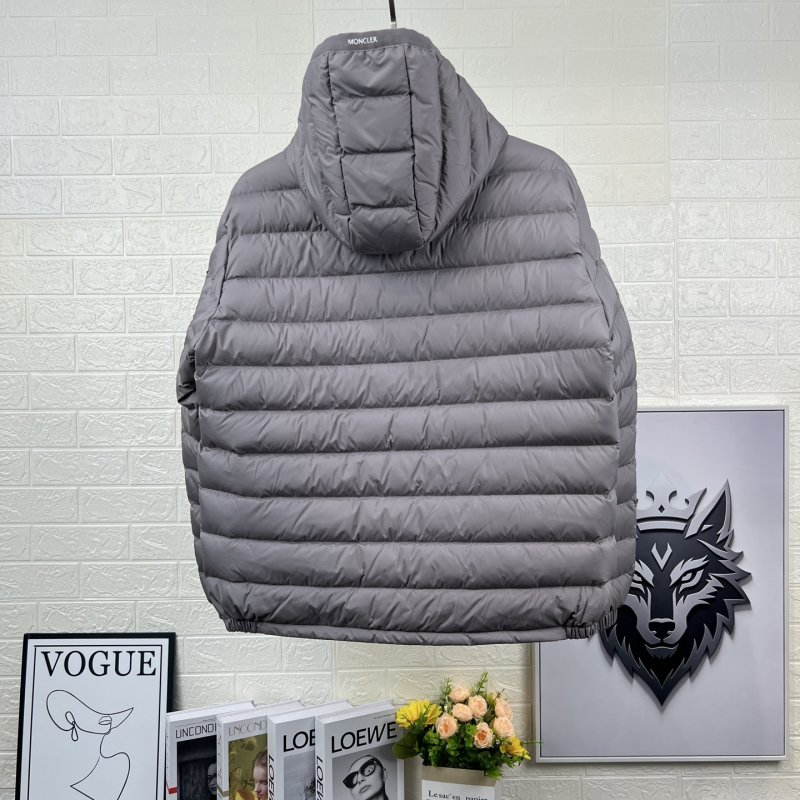 Moncler Galion Men's Short Hooded Down Puffer Jacket Grey view