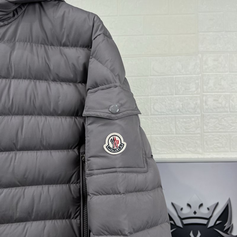 Moncler Galion Men's Short Hooded Down Puffer Jacket Grey view