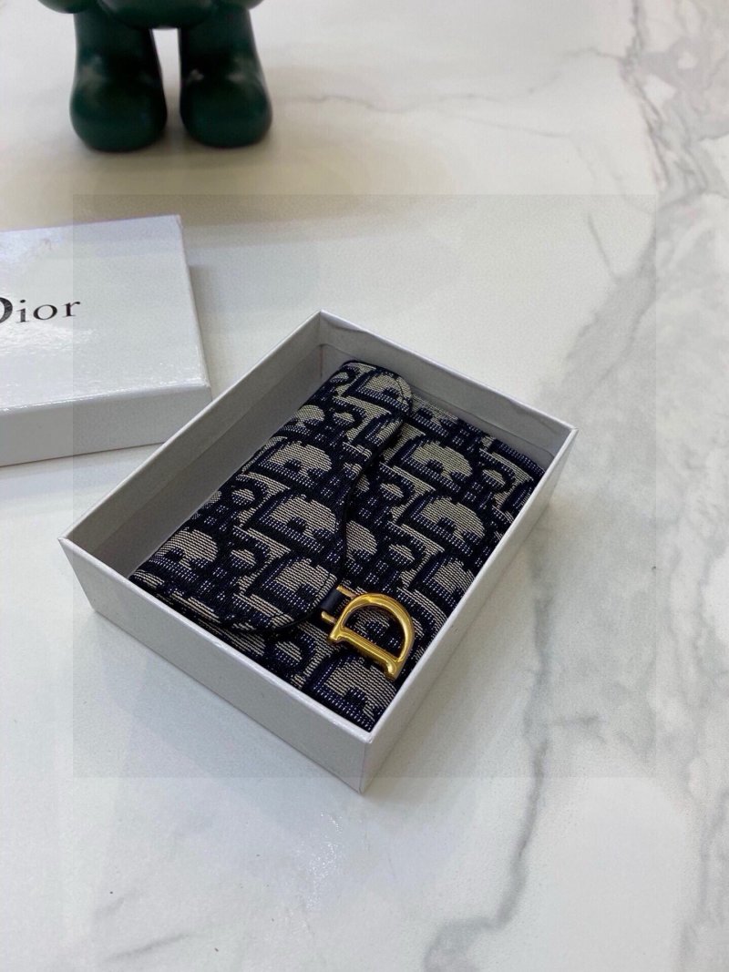 Dior Saddle Card Holder Navy Canvas Replica view
