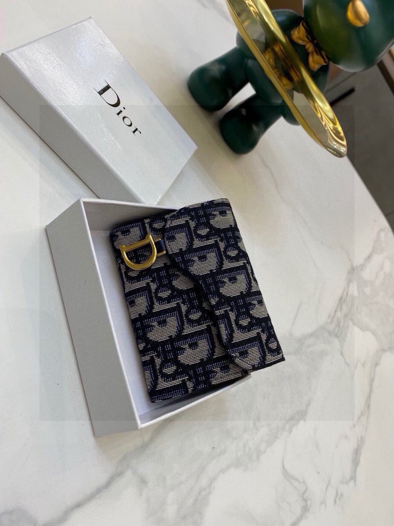Dior Saddle Card Holder Navy Canvas Replica view