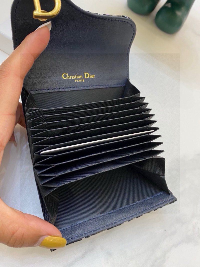 Dior Saddle Card Holder Navy Canvas Replica view