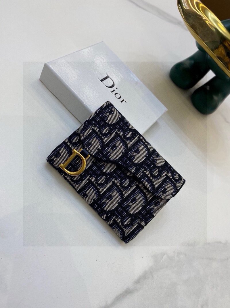 Dior Saddle Card Holder Navy Canvas Replica view