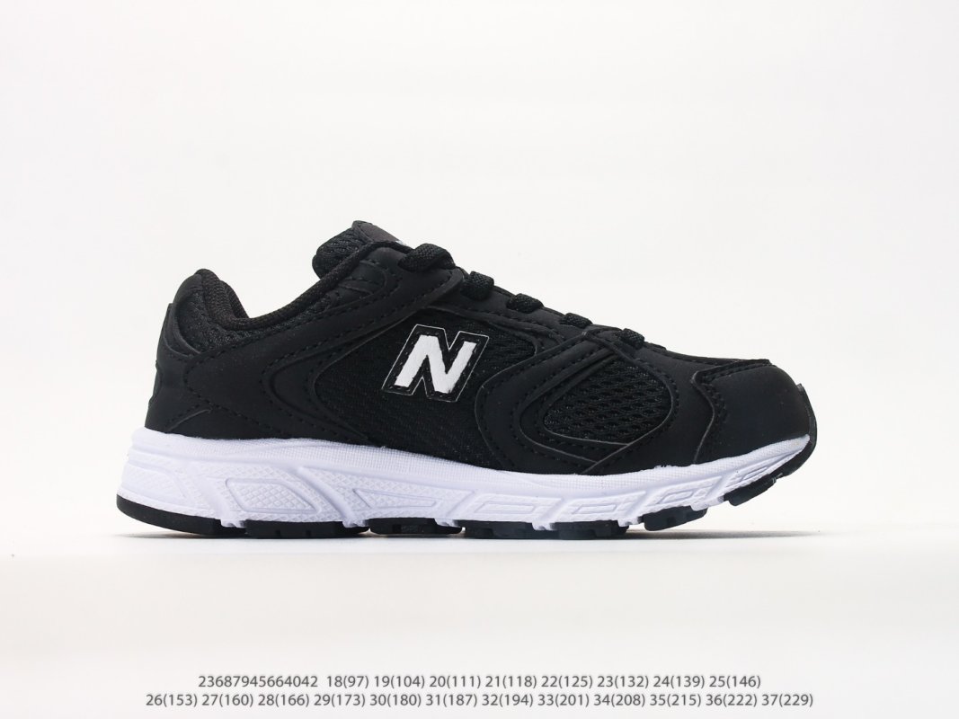 New Balance 408 Black White Kids Running Shoe view