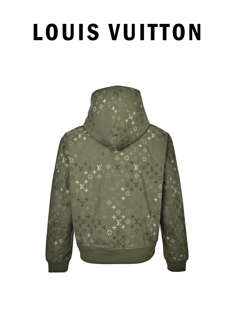 Louis Vuitton Monogram Beaded Hoodie Jacket Olive Green view