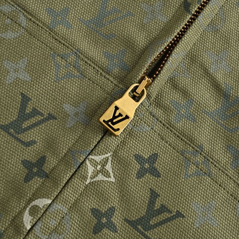 Louis Vuitton Monogram Beaded Hoodie Jacket Olive Green view