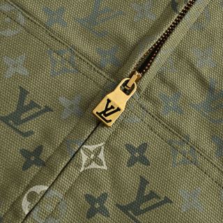 Louis Vuitton Monogram Beaded Hoodie Jacket Olive Green view 13