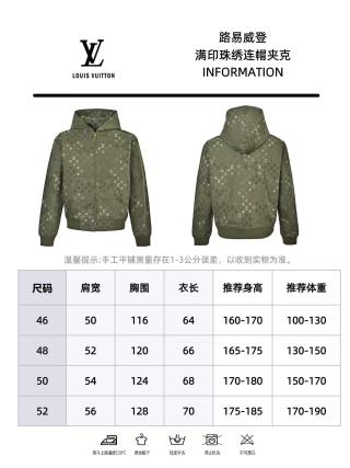 Louis Vuitton Monogram Beaded Hoodie Jacket Olive Green view 14