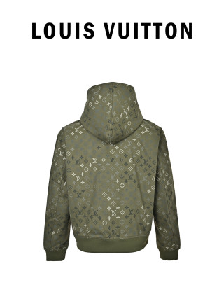 Louis Vuitton Monogram Beaded Hoodie Jacket Olive Green view 2
