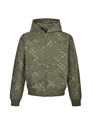 Louis Vuitton Monogram Beaded Hoodie Jacket Olive Green view 3