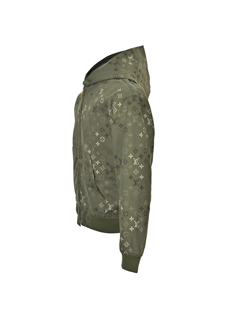 Louis Vuitton Monogram Beaded Hoodie Jacket Olive Green view