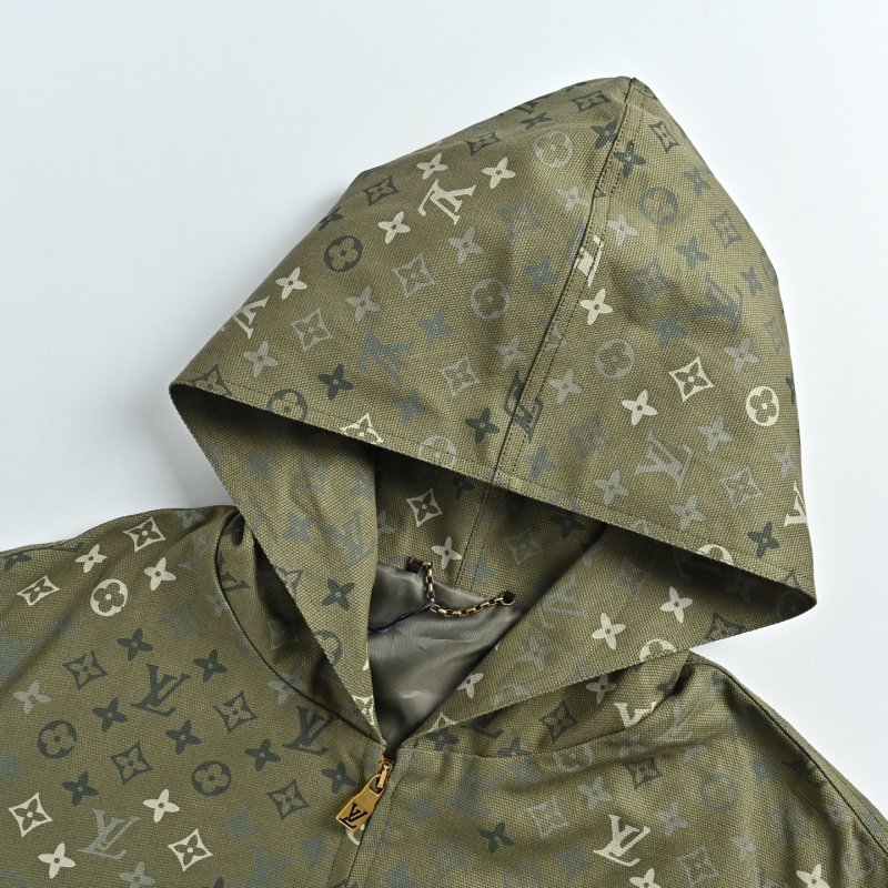 Louis Vuitton Monogram Beaded Hoodie Jacket Olive Green view