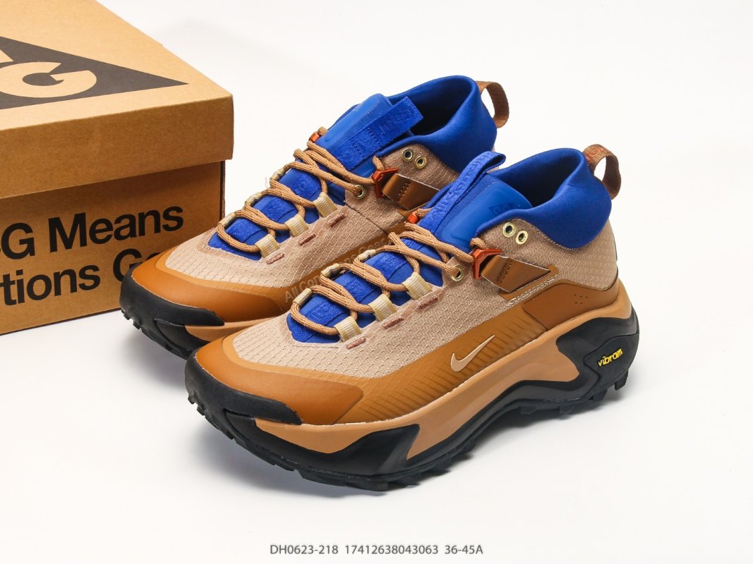 Nike ACG Mountain Fly GTX SE Brown Royal Blue Trail Sneaker view