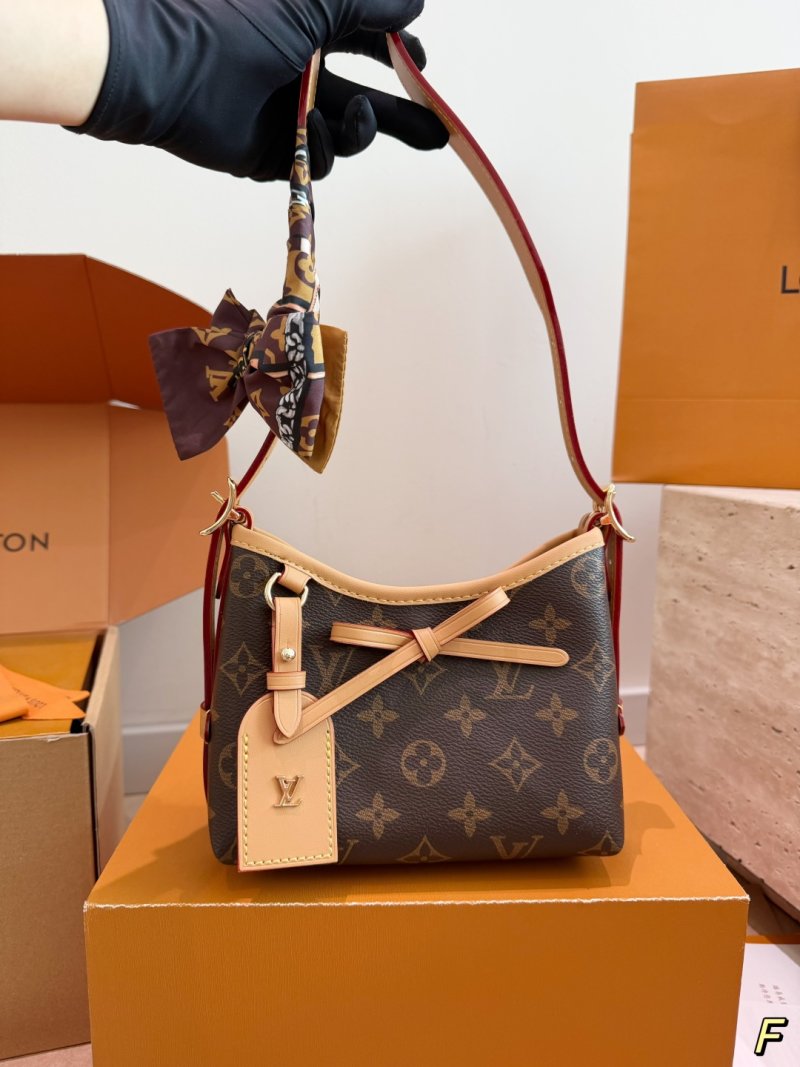 LV Nano Carryall Monogram Canvas Shoulder Bag - Brown/Red