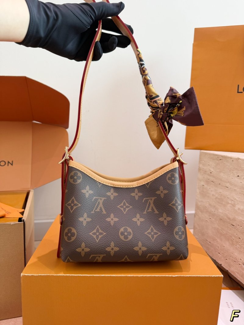 LV Nano Carryall Monogram Canvas Shoulder Bag - Brown/Red view
