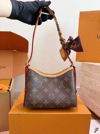 LV Nano Carryall Monogram Canvas Shoulder Bag - Brown/Red view 5