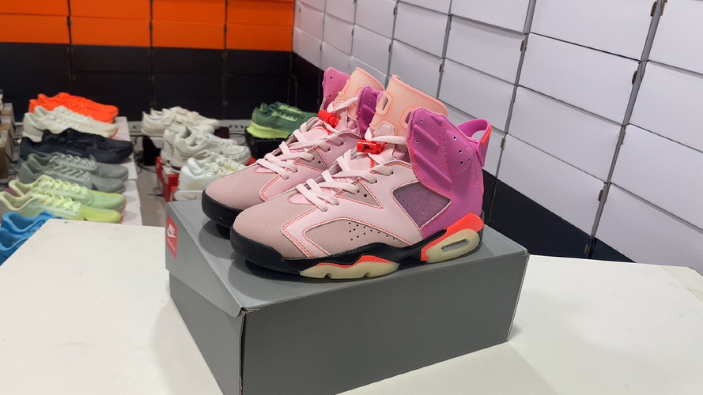 UA Air Jordan 6 Retro Awake Collaboration Pink Suede