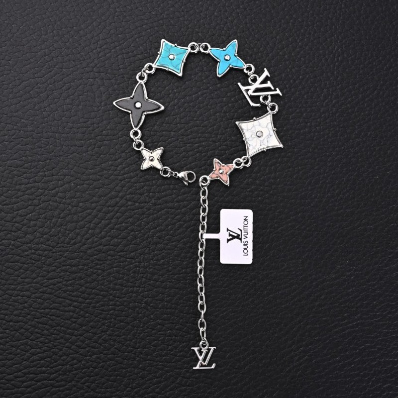 Louis Vuitton Monogram Sunrise Letter Charm Bracelet - Silver