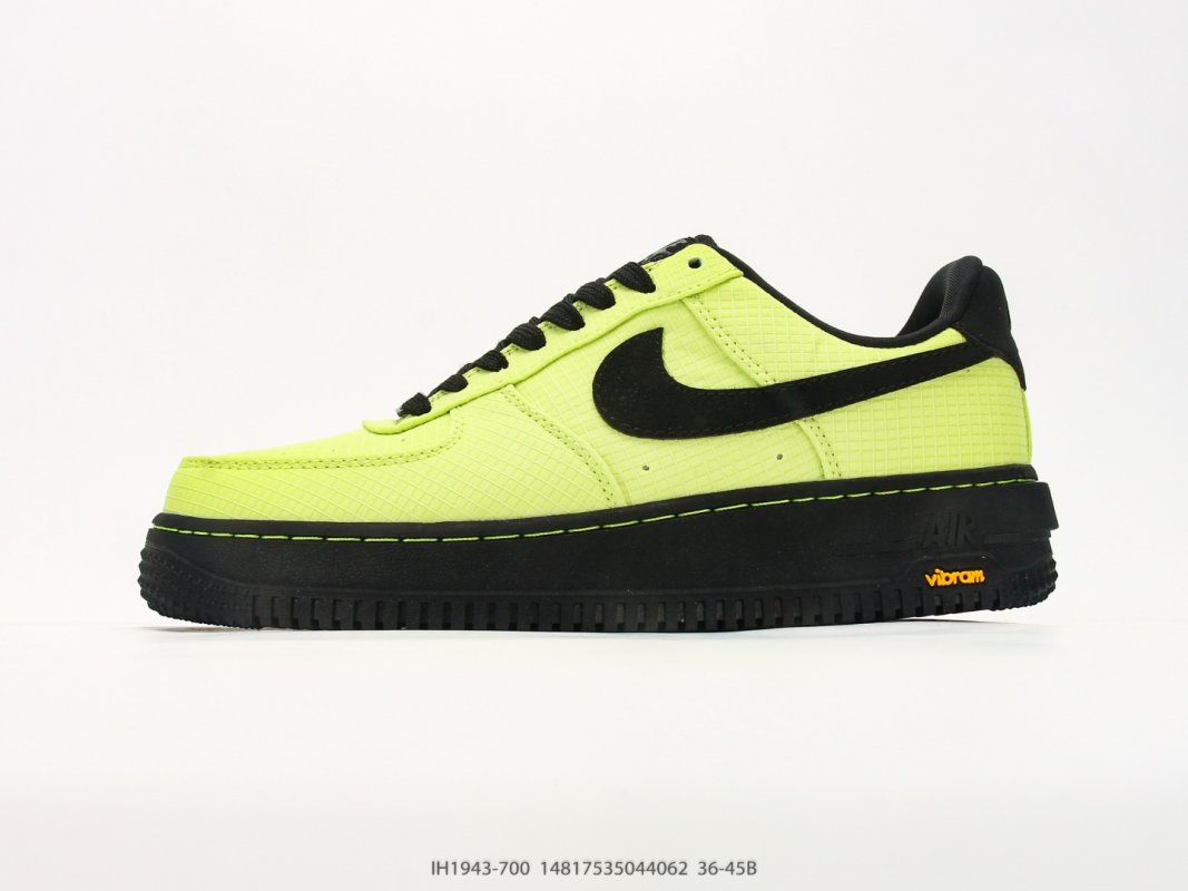 Nike Air Force 1 '07 Low Neon Yellow Black Casual Sneaker