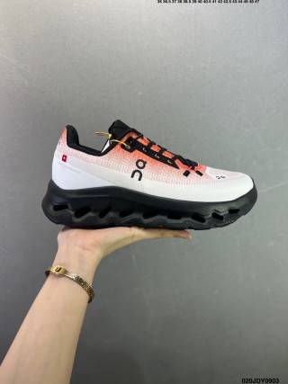 On Cloudtilt White Black Red Low-Top Running Shoe view 3