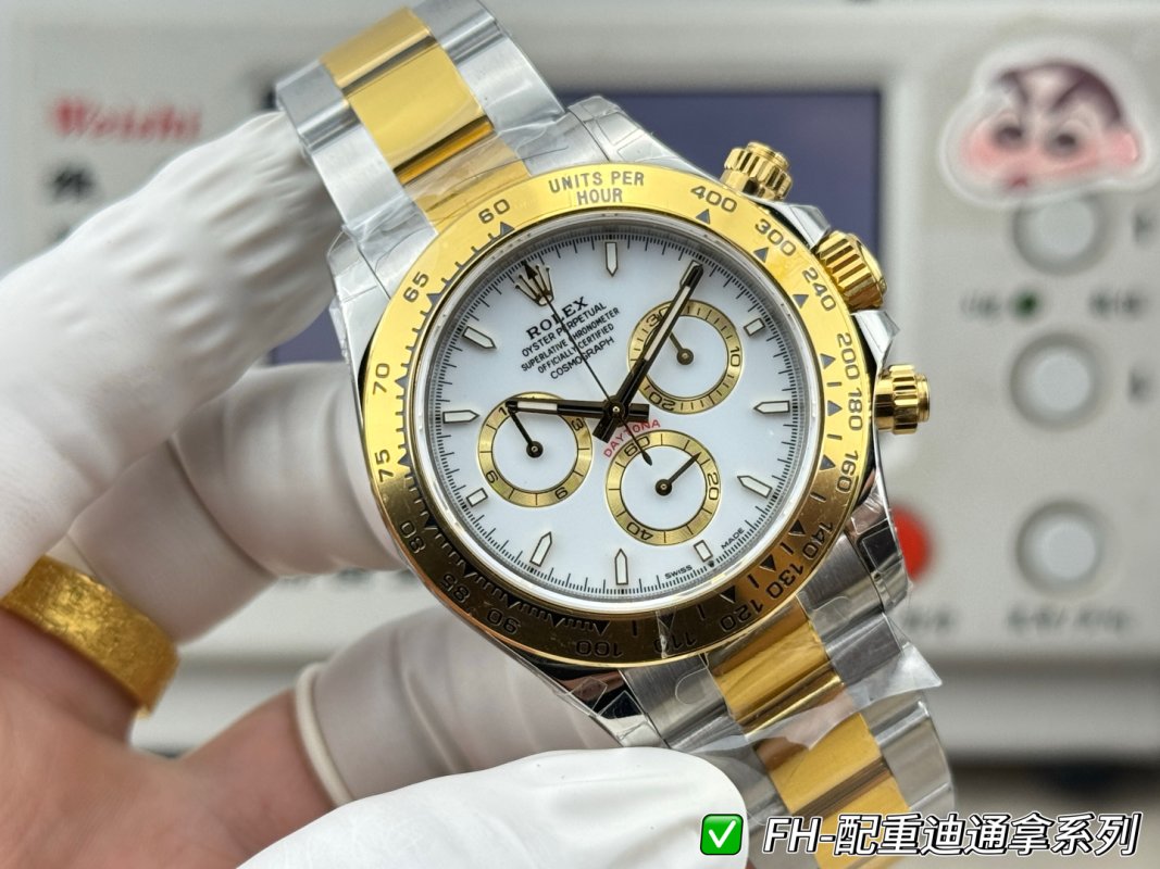 Rolex Daytona Two-Tone White Dial Chronograph UA Replica