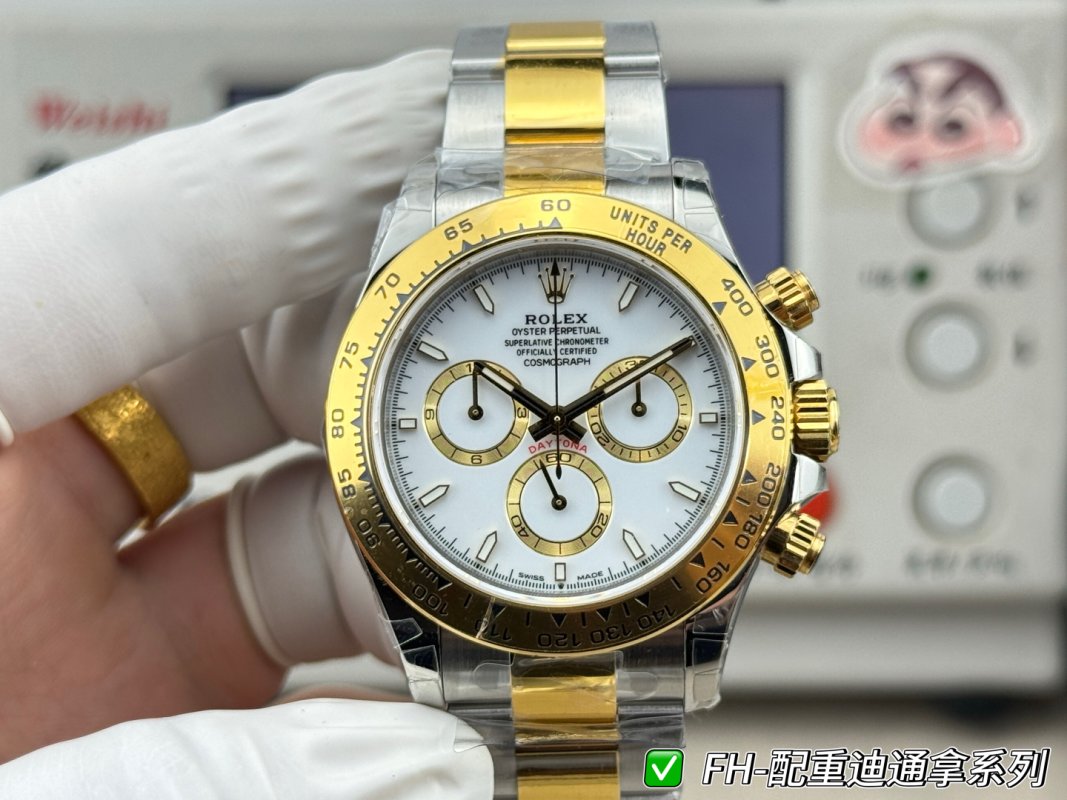 Rolex Daytona Two-Tone White Dial Chronograph UA Replica view