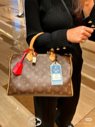 Louis Vuitton Speedy 30 Monogram Canvas Handbag - Brown view 2