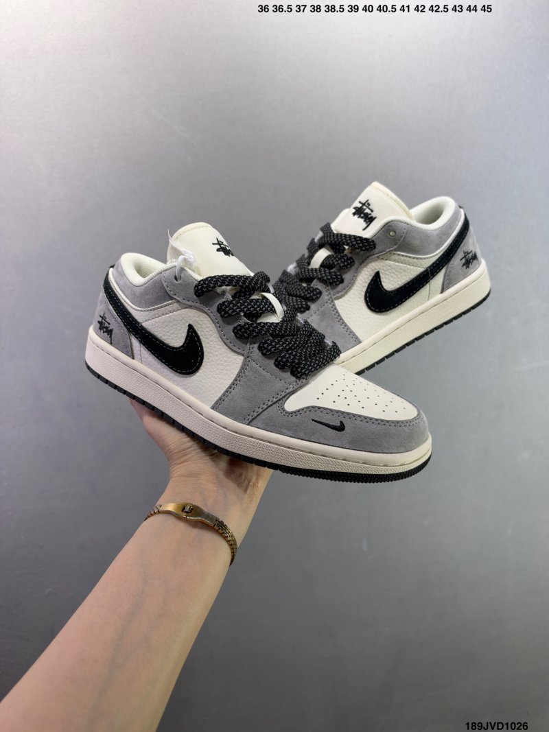 Jordan Air Jordan 1 Low Grey White Black Custom Colorway