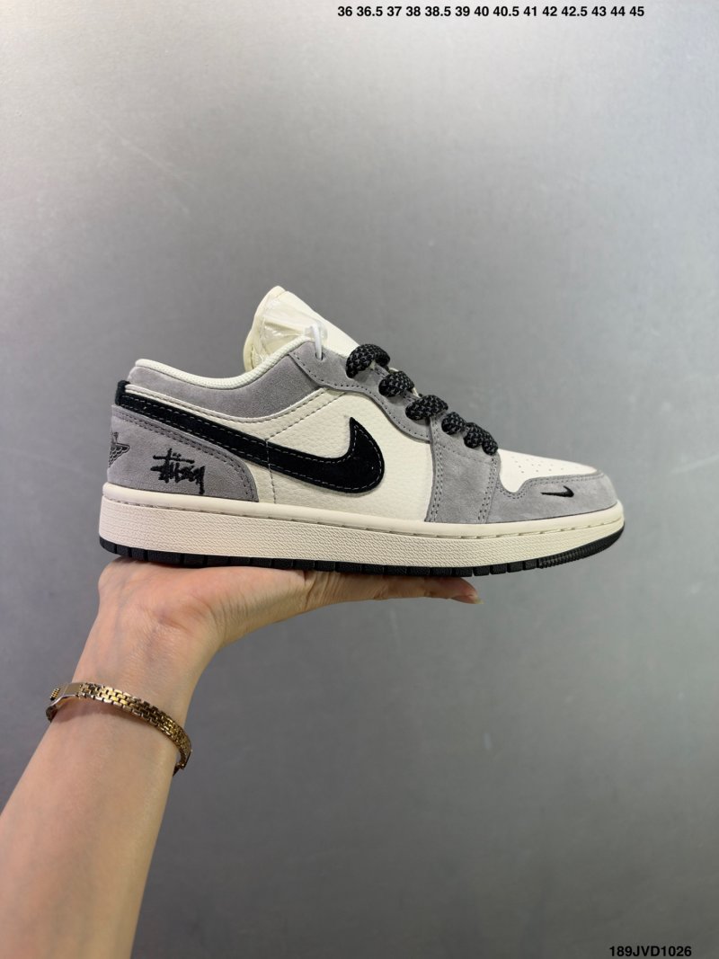 Jordan Air Jordan 1 Low Grey White Black Custom Colorway view