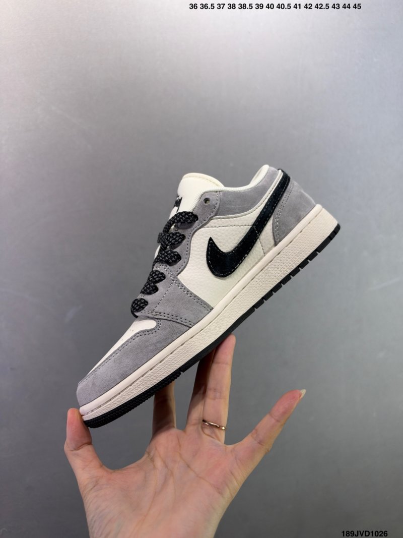 Jordan Air Jordan 1 Low Grey White Black Custom Colorway view