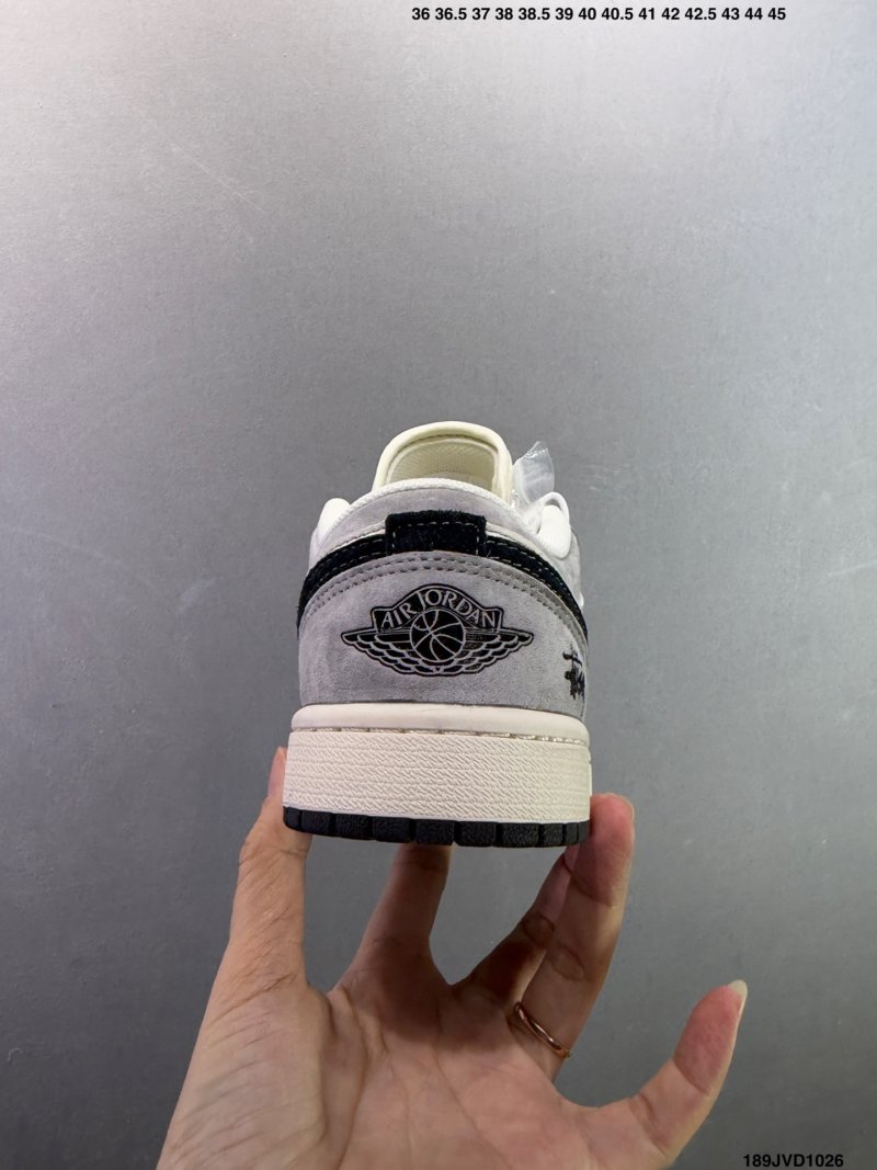 Jordan Air Jordan 1 Low Grey White Black Custom Colorway view