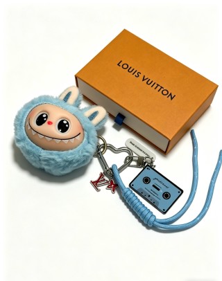 Louis Vuitton Anger Forest Blue Fuzzy Character Keychain Charm view 3