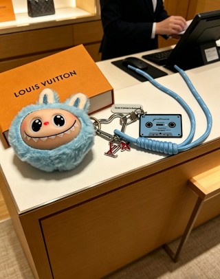 Louis Vuitton Anger Forest Blue Fuzzy Character Keychain Charm view 4