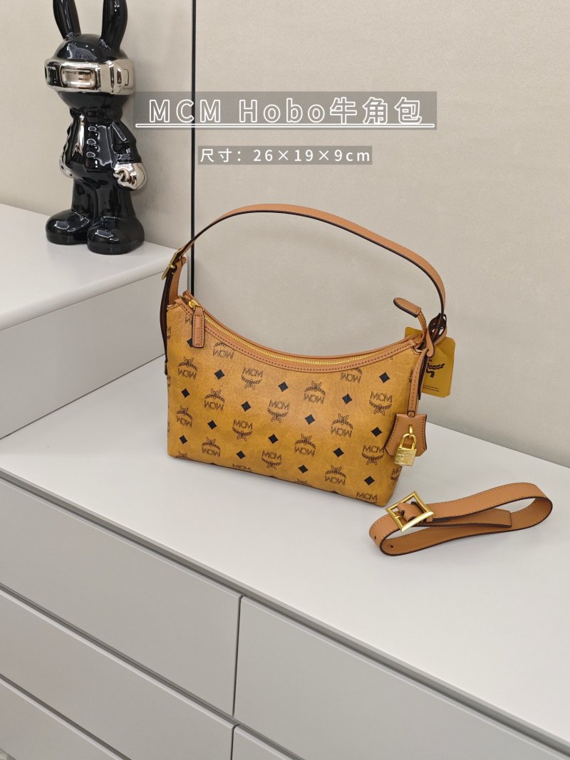 MCM Visetos Cognac Brown Leather Tote Shoulder Bag view