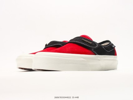 Vans Slip-On Red Black Checkerboard Platform Sneaker view 5