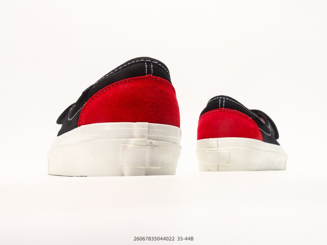 Vans Slip-On Red Black Checkerboard Platform Sneaker view