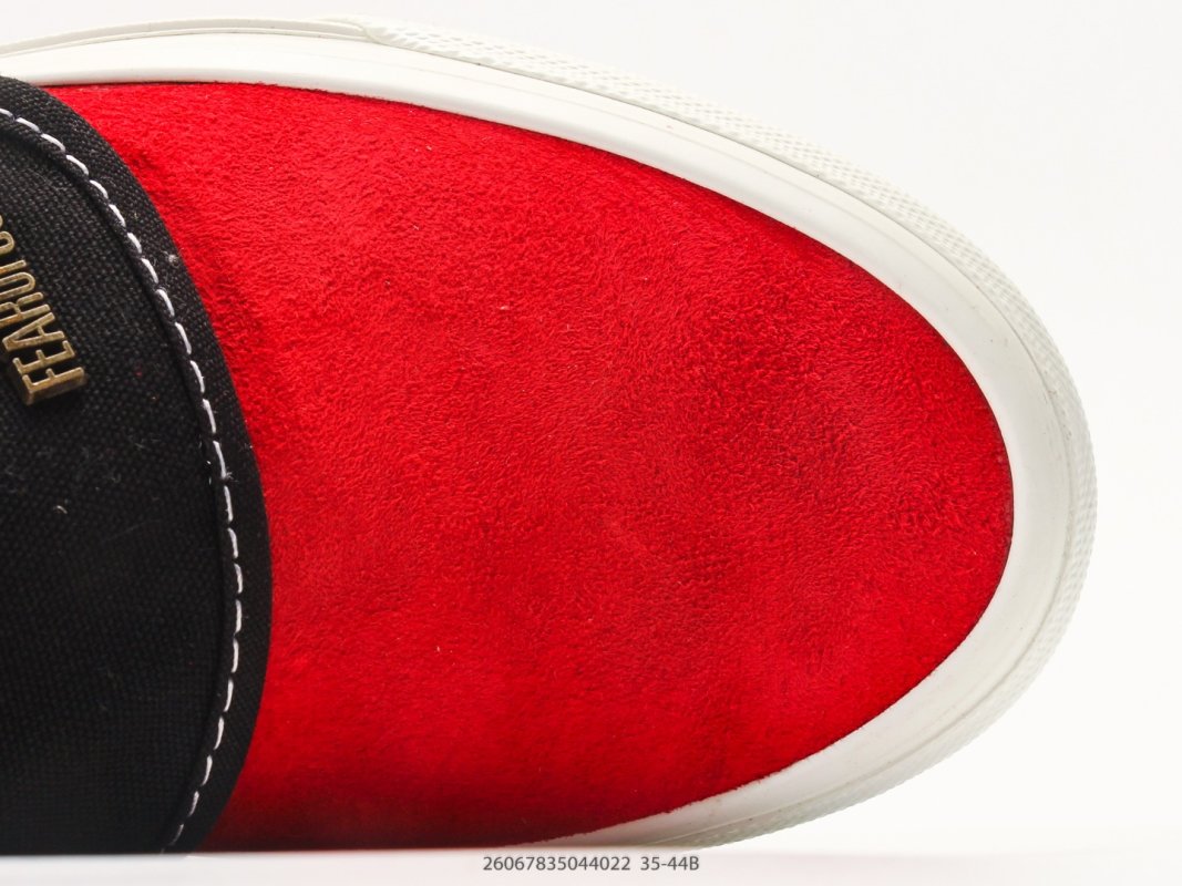 Vans Slip-On Red Black Checkerboard Platform Sneaker view