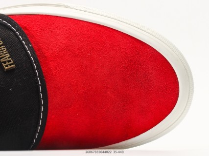 Vans Slip-On Red Black Checkerboard Platform Sneaker view 8