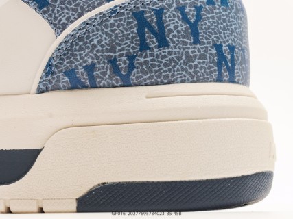 MLB Chunky Liner PU Blue Crackle Cream Navy Low-Top Sneaker view 7