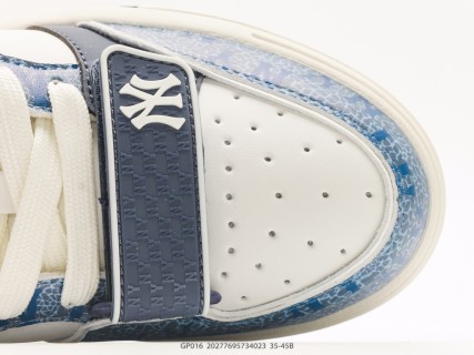 MLB Chunky Liner PU Blue Crackle Cream Navy Low-Top Sneaker view 8