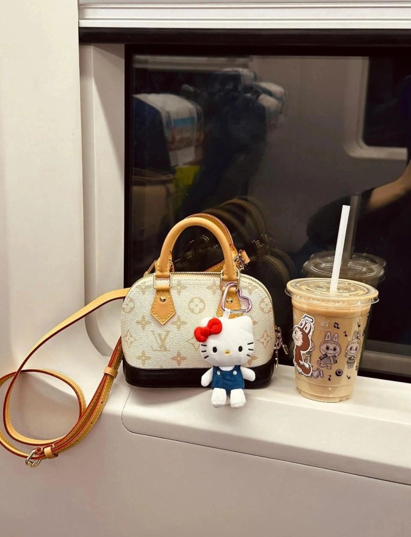 Louis Vuitton Nano Shell Bag Replica - Cream Monogram view
